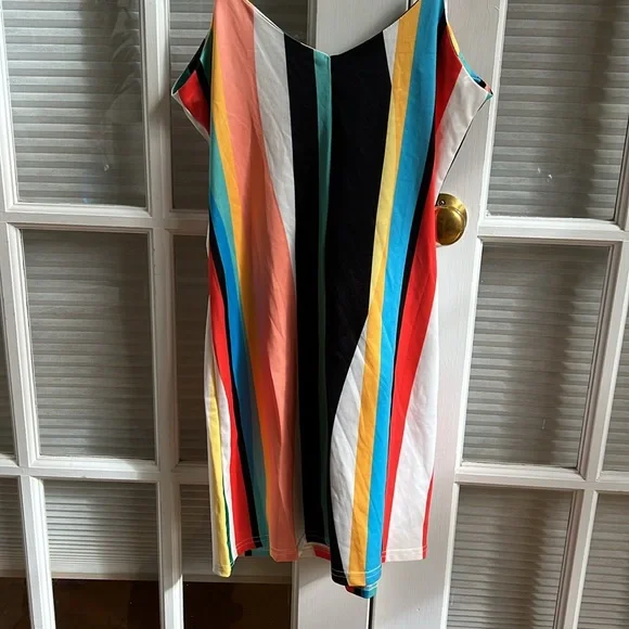 Vertical striped mini dress - Picture 4 of 5